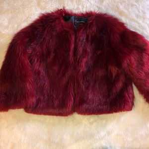 Wine crop fur coat